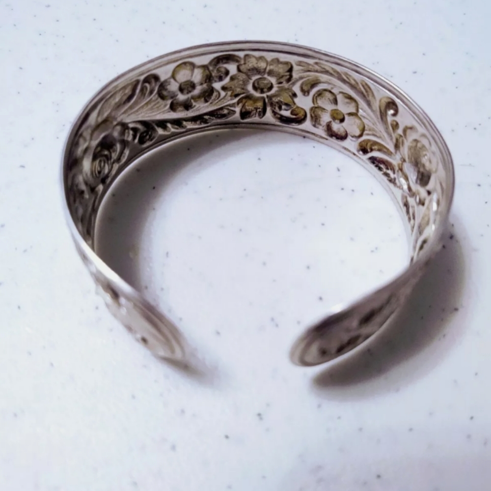 Vintage Sterling Silver Bracelet Cuff Artisan - Picture 4 of 7